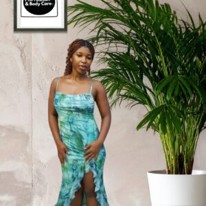 Ladies’s Green Mesh Floral Spaghetti Strap Midi Dress – Summer Party & Holiday Outfit