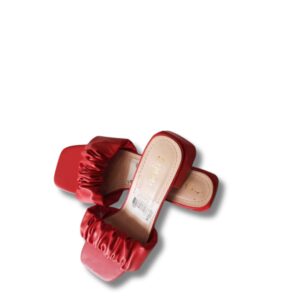 SIMMI London Leather Ruffle Strap Heeled Slippers – Women’s Fashion Slippers