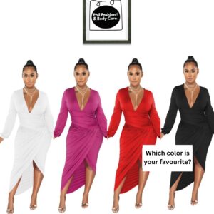 Elegant Ruched Wrap Midi Dress